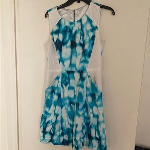 Blue and White Sleeveless Dress
